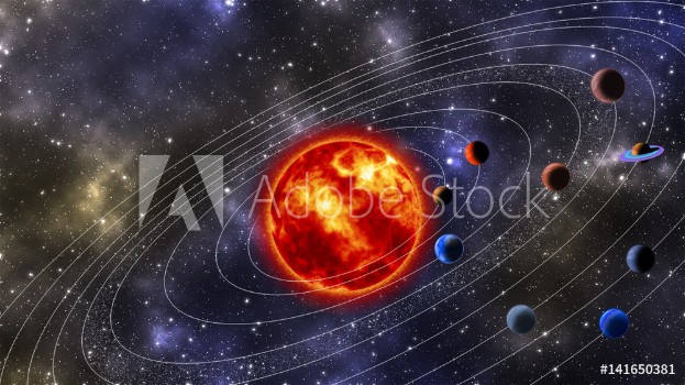 Picture of Solar System Digitally Generated Image
